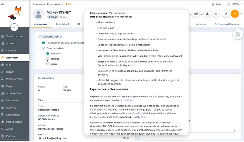 Record the interview with Noota